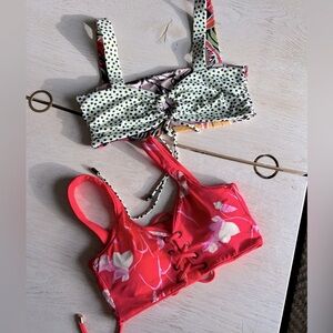 2 Maaji 4-Way Reversible Floral Bikini Top candy apple
